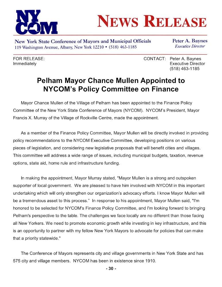MayorChanceVOP's tweet photo. Thanks to @NYMayors for this opportunity. Very excited to partner with my fellow Mayors on the Finance Policy Committee. #infrastructure #economicgrowth #goodgovernment #PelhamForward #NYCOM https://t.co/KUVdxBdGTT