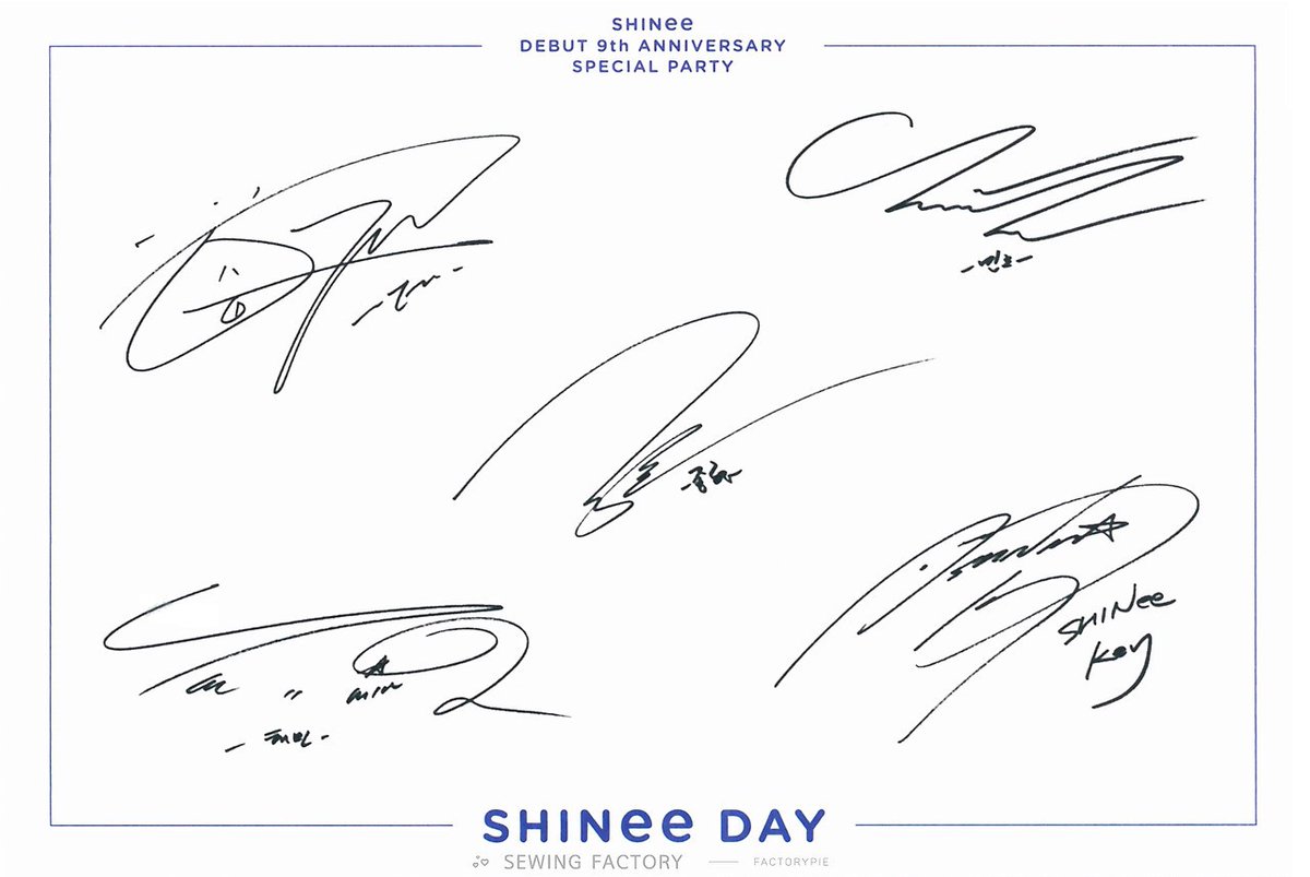 SHINee's signatures 2008 vs 2017 #SHINee #ONEW #JONGHYUN #KEY