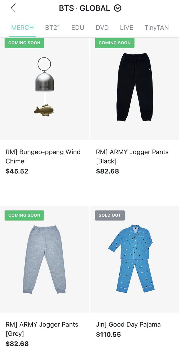 tannieszone7's tweet photo. Artist-Made Collection Official Merchandise (2)

By RM : Bungeo-ppang wind chime +Army-Jogger Pants 

#BY_RM #CollectionByRM https://t.co/TKFJWMaJxe