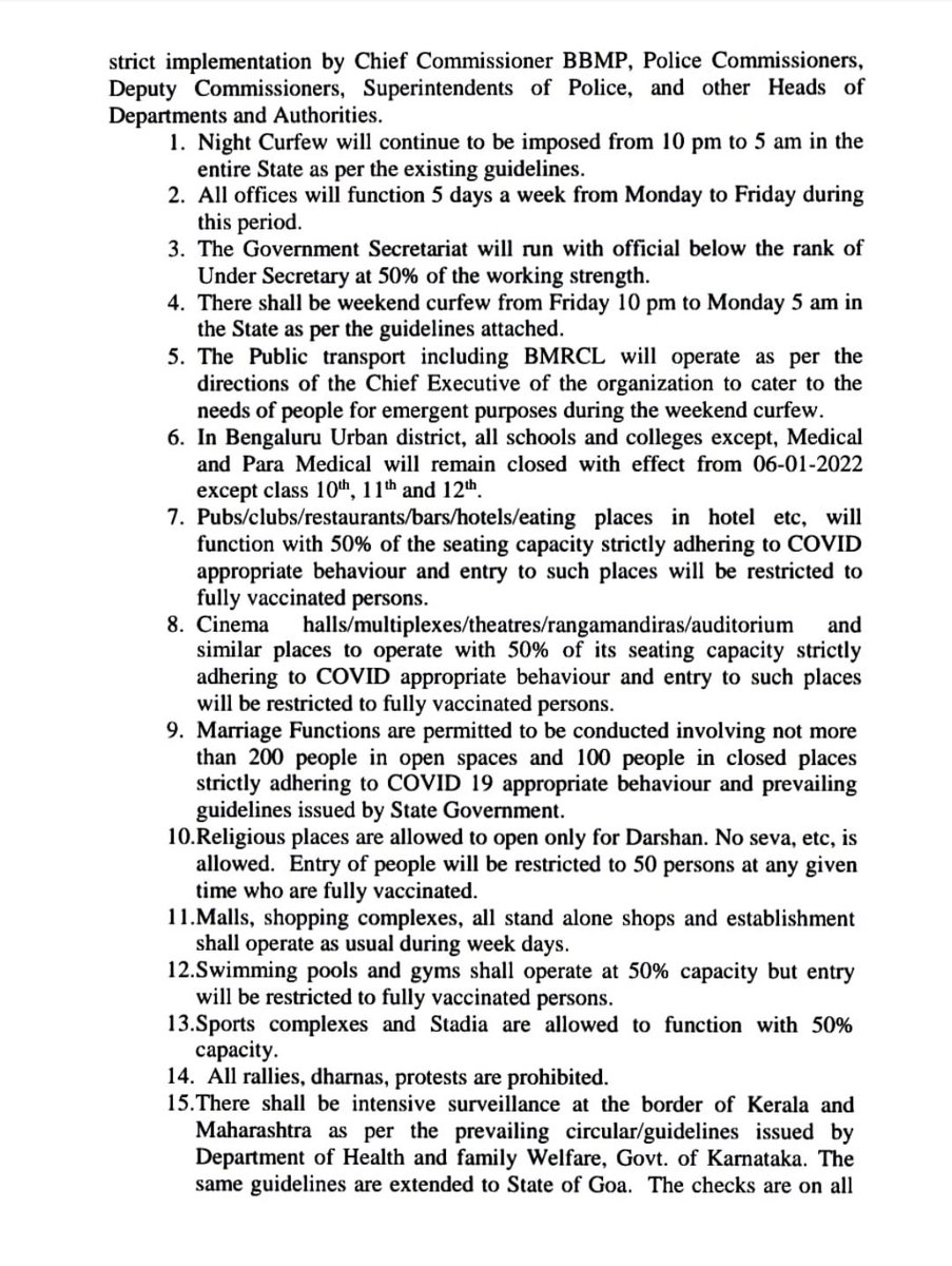 kriteshfinance's tweet image. #karnatakalockdown is back. WEEKEND CURFEW, Night Curfew, School/colleges closed, 50% capacity in Pubs/clubs/bars/gyms etc. 

Good to see that GOVT is proactively taking steps. But are lockdowns only solution left in every new wave? 2/7 less days to work for small businesses 🙁