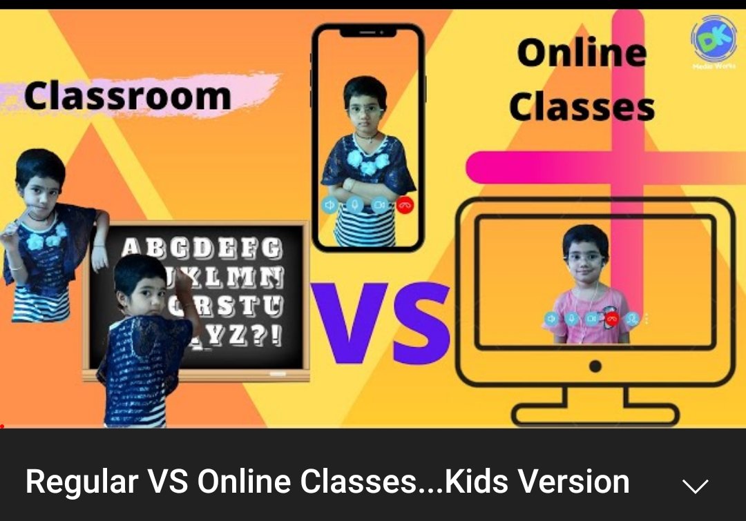 bathulanilesh's tweet image. Cute performance by Dharmika as a school teacher showing hoe classroom studies VS online class will be there...
#Onlineclass #Regularclasses
#classroom 
youtu.be/eGsrLHHmFD0