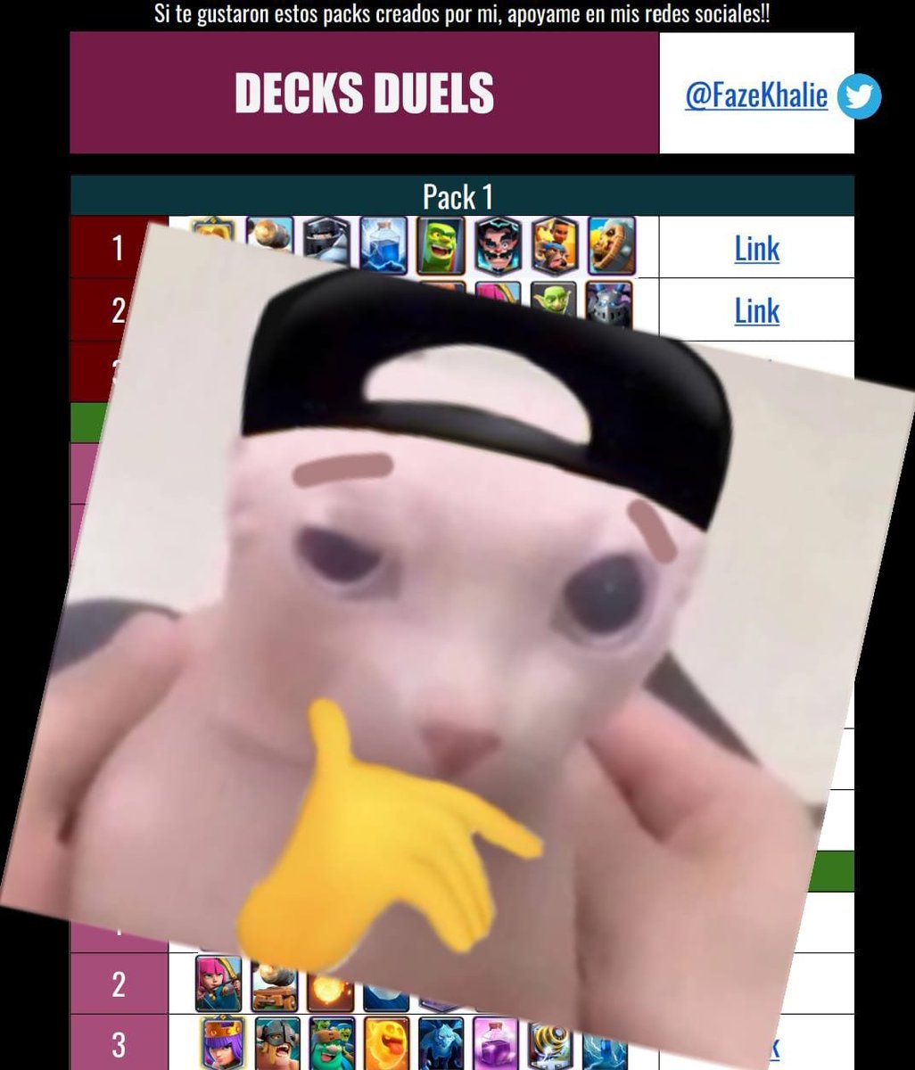 #ClashRoyale 
🇪🇸PDF MAZOS DUELS
Pidelos a mi MD!

🇬🇧PDF DECKS DUELS
Ask my MD!

📌HEROES
🔁 Y ❤️ se agradecen