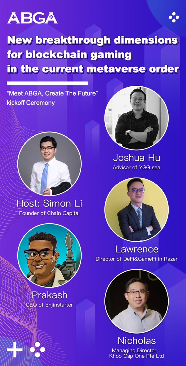 ABGA_Global's tweet photo. 🗓️1 day counting down for‘Meet ABGA, Create The Future’#KickoffCeremony of #ABGA
The shown below is the Ceremony Agenda&amp;Round Table Guests
The discussion will be held under the theme "New Breakthrough Dimensions for Blockchain Gaming in the current Metaverse Order" https://t.co/3Hxdm9a7R3