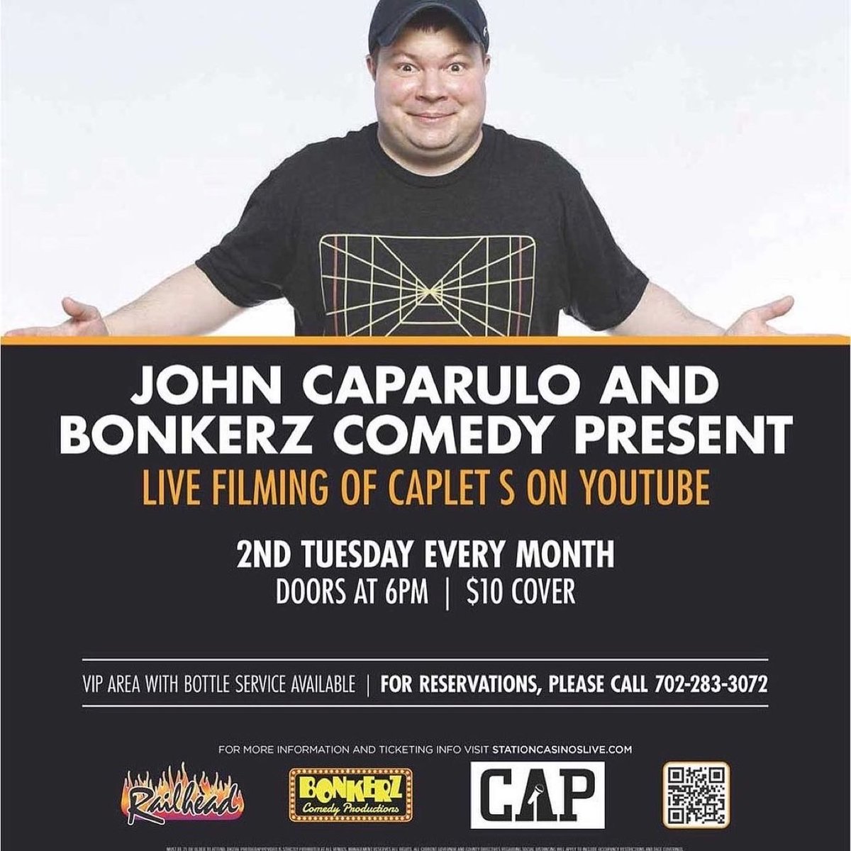 JohnCaparulo's tweet photo. CAPLETS IS BACK!!
Join us Tuesday, January 11 in LAS VEGAS at @boulderstationlv for the LIVE filming!
.
#bonkerzcomedy #bonkerzcomedyclub #johncaparulo #caplets #boulderstation #vegascomedy #comedy #vegas #vegasthingstodo https://t.co/fFoqYQf1LN
