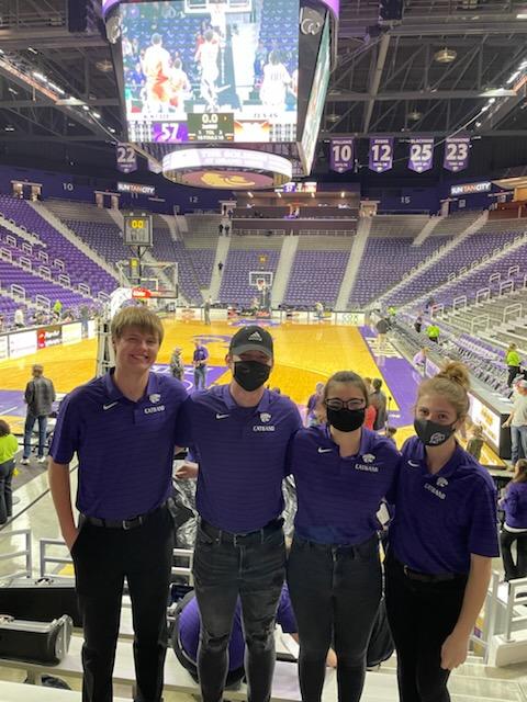 riley_band's tweet photo. Four RC students had the opportunity to play at the KSU vs Texas game tonight at Bramlage Colesium while the KSUMB plays at the Texas Bowl. Go Cats! Go Falcons! @RileyCounty_HS https://t.co/8D8cZNENz3