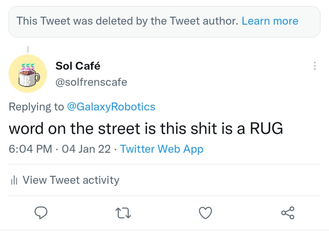 solfrenscafe's tweet photo. Knowledge is power 🧠 frens don't let frens get rugged ❤️ https://t.co/LrwQKrym1s