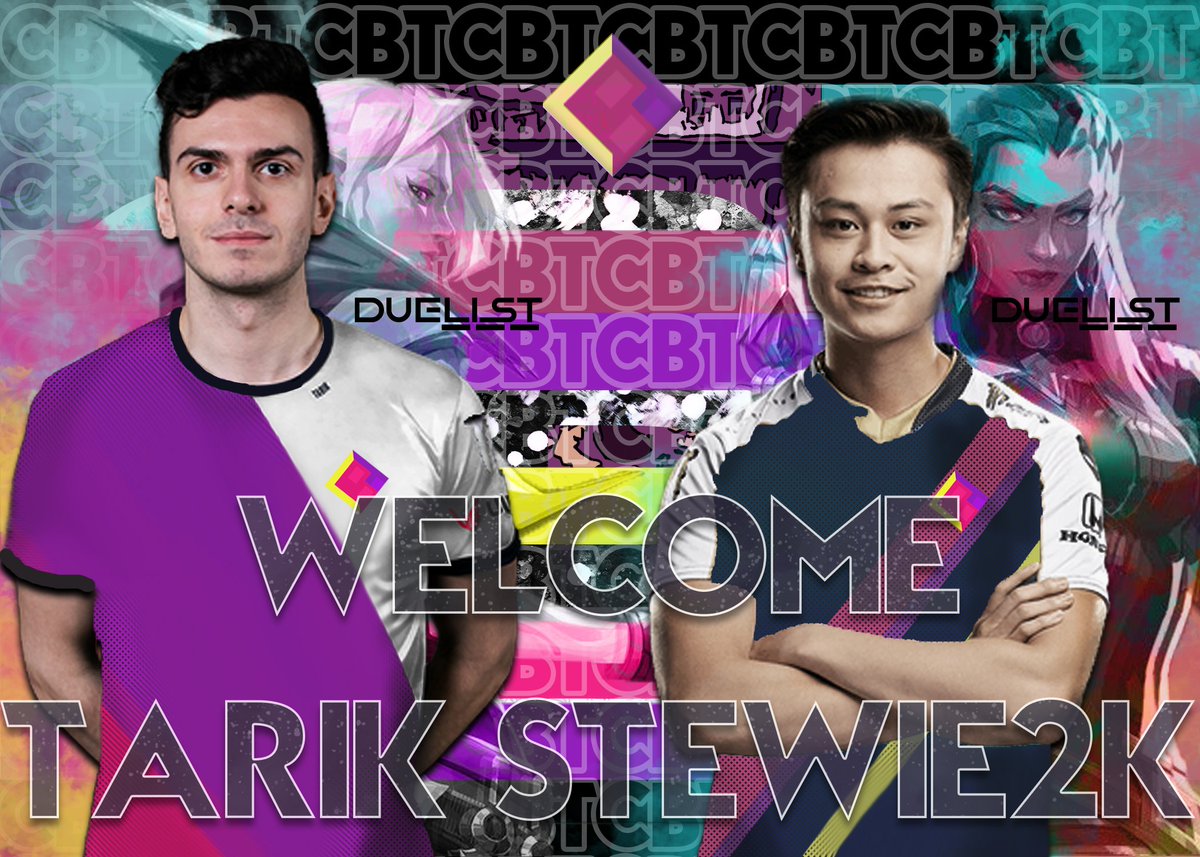 CBT_OW's tweet photo. //Evil no more..; Leave not even a single drop..; A reunion to save NA Valorant..;

Please Welcome @tarik and @Stewie as our Duelists for CBT eSports!🥶🥶🥶

//#TheCBTea https://t.co/WUKPknYskQ