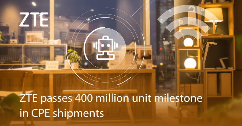 ZTEPress's tweet photo. Glad to announce that we have shipped more than 400 million customer premises equipment (CPE) devices by November 2021.

Read more: https://t.co/E9yZ8HfdCj #ZTE 🥳🥳