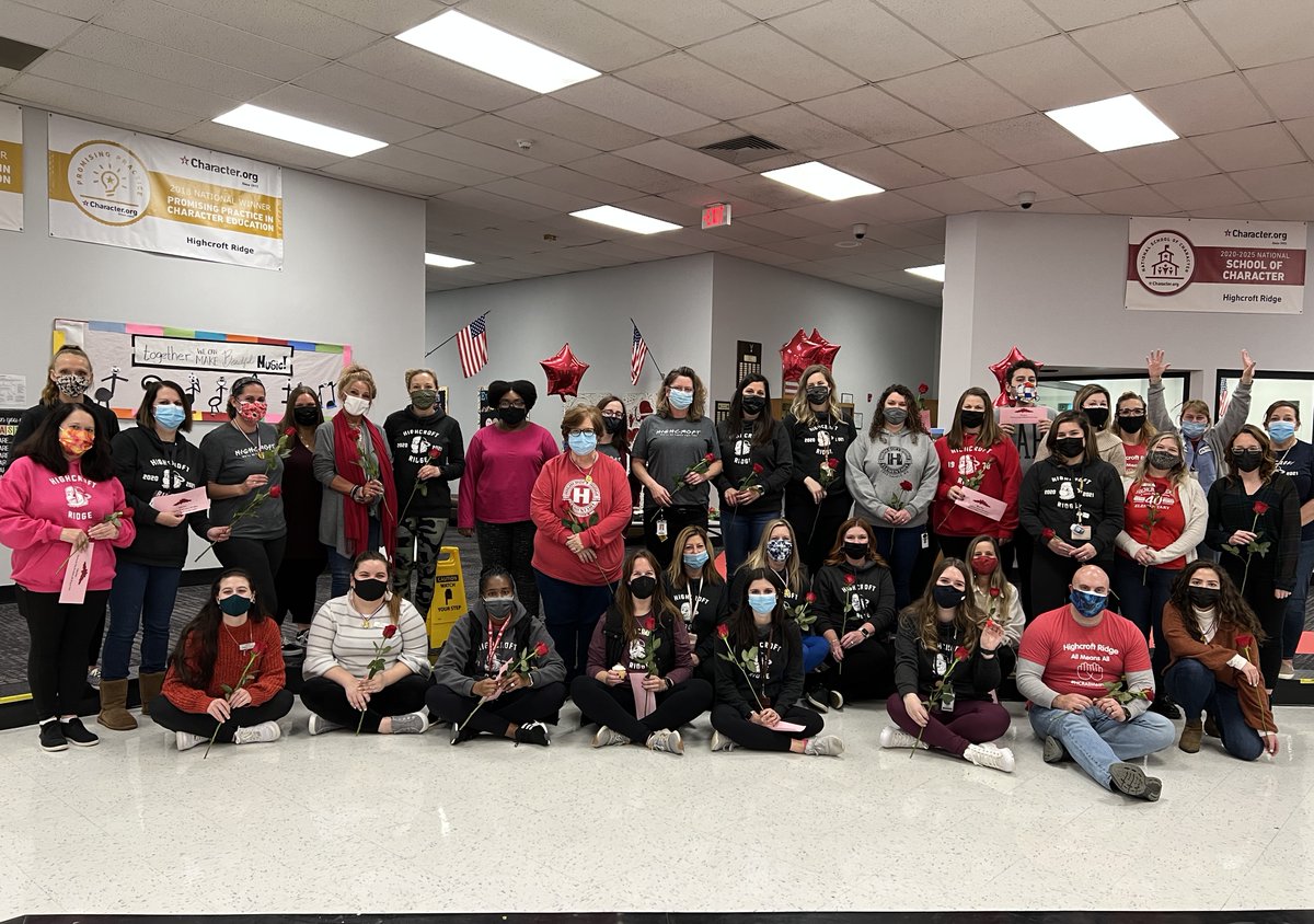 danatrokey's tweet photo. Everything was rose-y 🌹 @HighcroftRidge  as we held an overdue celebration of our National School of Character Award and kicked off our 20.22 character reboot! https://t.co/fPbuG4y01g