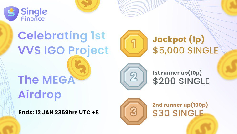 single_finance's tweet image. 🥇FIRST Leveraged Yield Farm on #CRO &amp;amp; FIRST Gen 2.0 Capital-protected Leveraged Yield Farm🌾

📣MEGA AIRDROP📣

1️⃣Follow Twitter and retweet📬
2️⃣Join TG group and invite 3 friends to it👯‍♂️
3️⃣Comment your TG ID🔢

#Defi #Airdrop #singlefinance #crypto #yieldfarming #APY