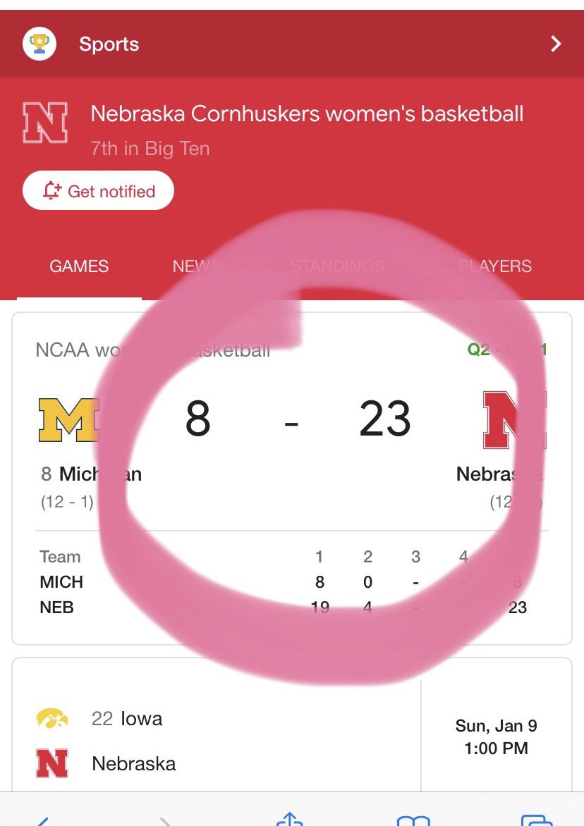 hcallihan's tweet photo. When your daughter texts this!  ❤️🤍 Let’s go 🏀 @HuskersWBB @whitjbrown23 #huskers https://t.co/OEXvfaYzrw