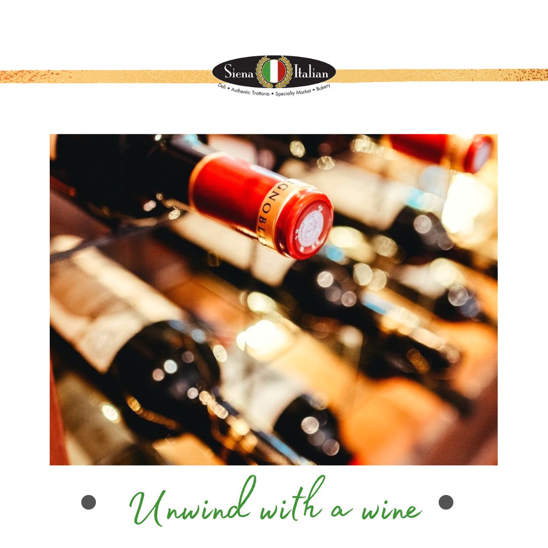 “Wine because it’s not good to keep things bottled up.” 🍾

As long as you drink moderately, wine can help you reduce your risk of cancer and promote longevity. Siena Italian offers a great selection of wines. Come and visit us! 

#siena #italianrestaurant