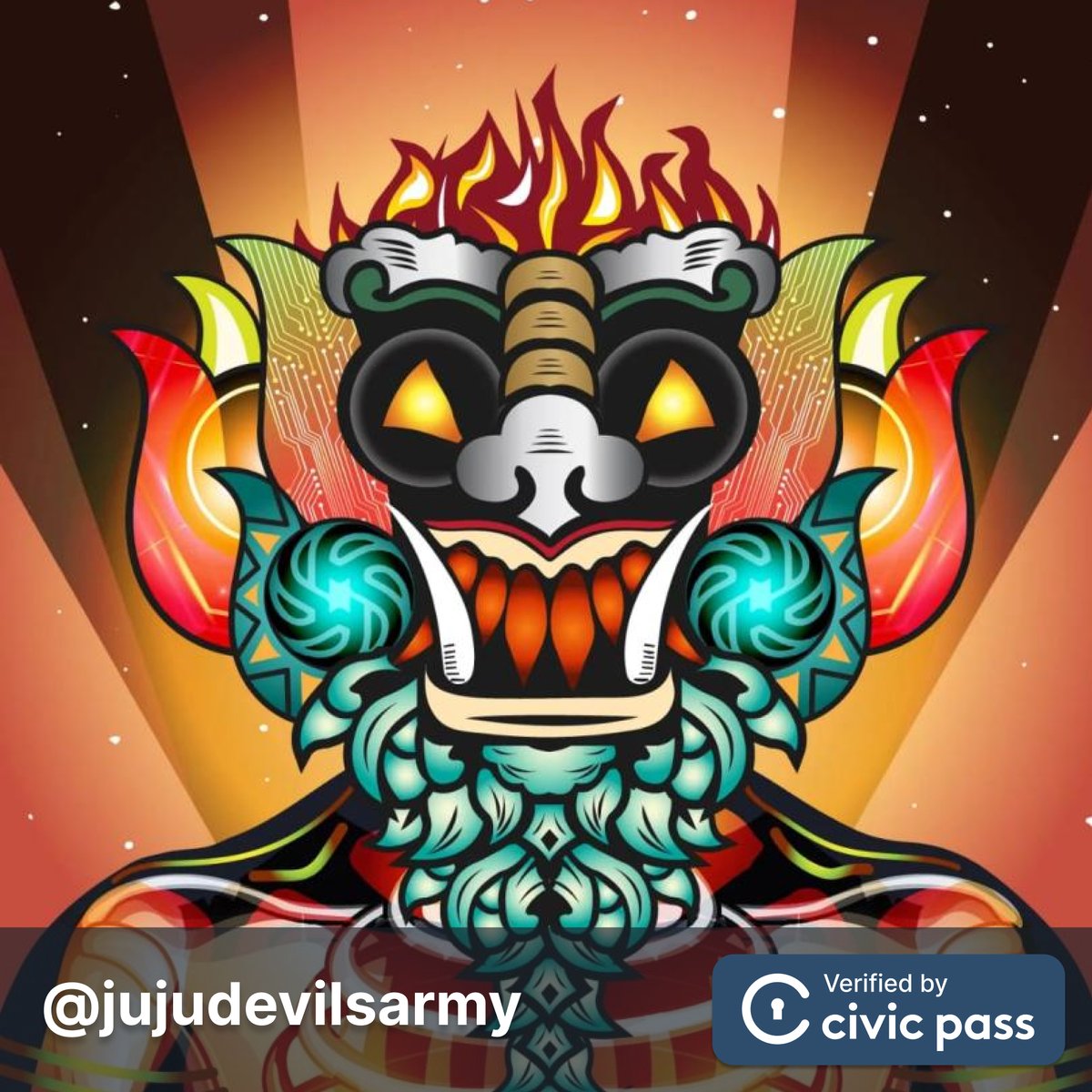civickey's tweet photo. 🥳 @jujudevilsarmy has now been Verified by Civic Pass. Its team and ownership of https://t.co/NwPEKnKUNH have also been verified. Congrats! https://t.co/wcwrxSyHhn