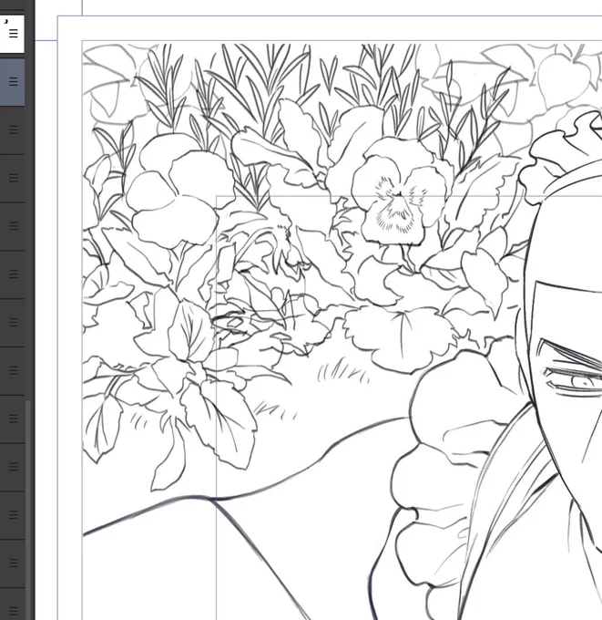 試行錯を繰り返していたカラーの目処がなんとか立ってきたので、お花描き込み。これおわったら息抜きすぺぺ描いてもいいよね…と思ったけど今夜もしかして本誌?めんたる生きていますように…;:_('ཀ`」 ∠)_:; 