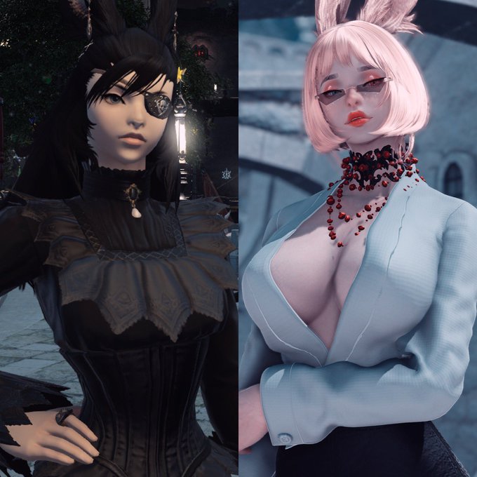 2 pic. i had mods on for so long that i was so shook when i saw my character without them again xD

#FFXIV