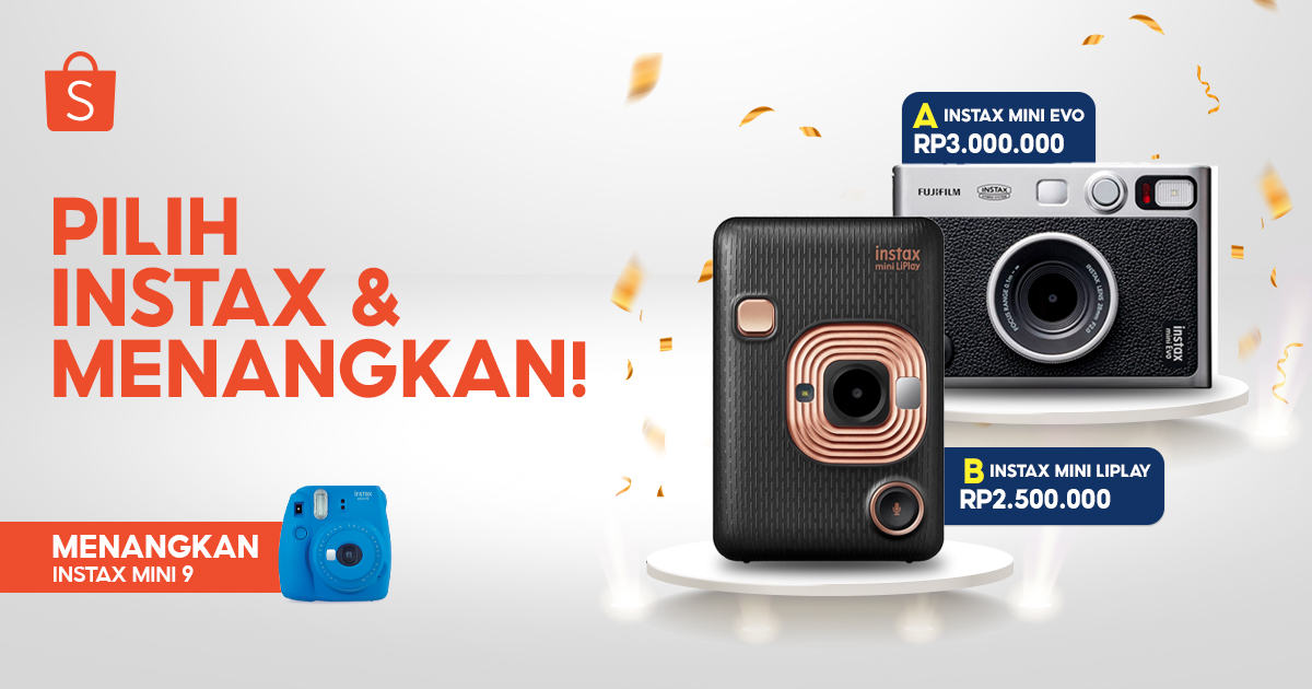 ShopeeID's tweet photo. ✨ GIVEAWAY INSTAX MINI 9 ✨

Sobat Shopee! Yang mau Instax Mini 9 dari mimin, buruan ikuti caranya ya:

1. FOLLOW @ShopeeID 
2. RT &amp; LIKE tweet ini
3. REPLY pilihan kamu pakai #RabuSeruBarengShopee YANG BANYAAAAK!

Pemenang dipilih acak &amp; diumumkan 11 Januari 2022. https://t.co/ormJGCiMT9