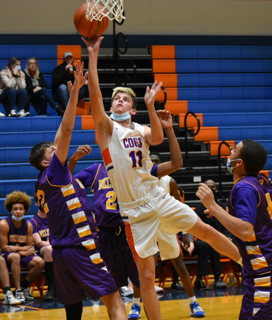 Varsity Boys Basketball @ GKHS:
FINAL: GK 71, Belvidere 28.
The Cogs (10-3) forced multiple turnovers with their trapping press which led to easy transition buckets. Alec Golembiewski had 15 &amp; Josh Bunting added 14. Eagan Reams, Jake Oates &amp; Colin Nesler all had 9 points each.