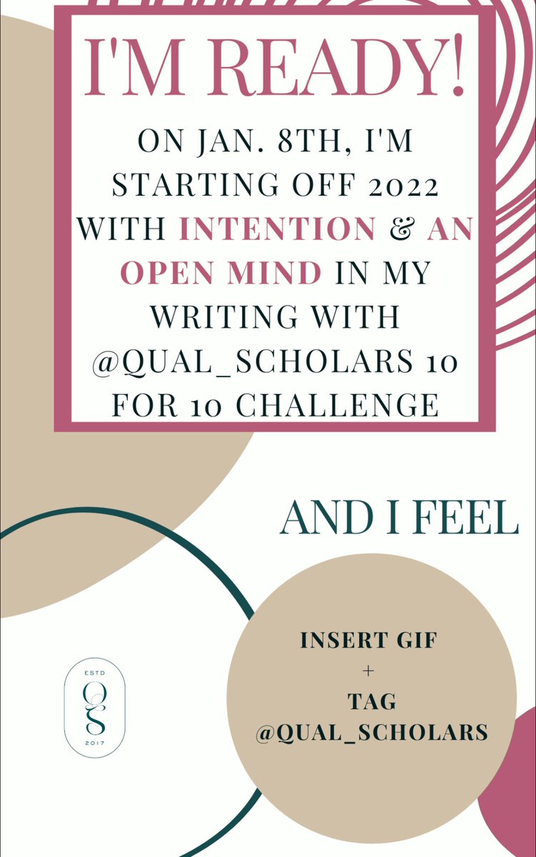 Qual_Scholars's tweet photo. Come build a consistent writing practice that follows you across 2022. Faculty tell your mentees! Doc students, tell your academic homies! Post docs, undergrads, come one, come all! #AcademicTwitter #FirstGenDocs #WeMakeDoctors #highered #10For10Challenge https://t.co/m4VFRxu8FP