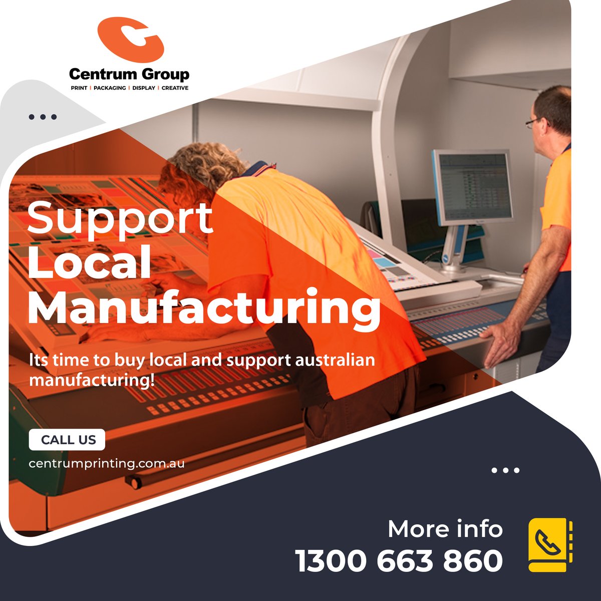 CentrumPrinters's tweet photo. With the current instability of overseas suppliers, Centrum Group has over 20 years experience in local and in-house manufacturing.
#centrumgroup #australians #australia
Call 1300 663 860 or 0412 178 410 or email sales@centrumprinting.com.au
https://t.co/3nOV5vcAsI https://t.co/i7MRKBfPHg
