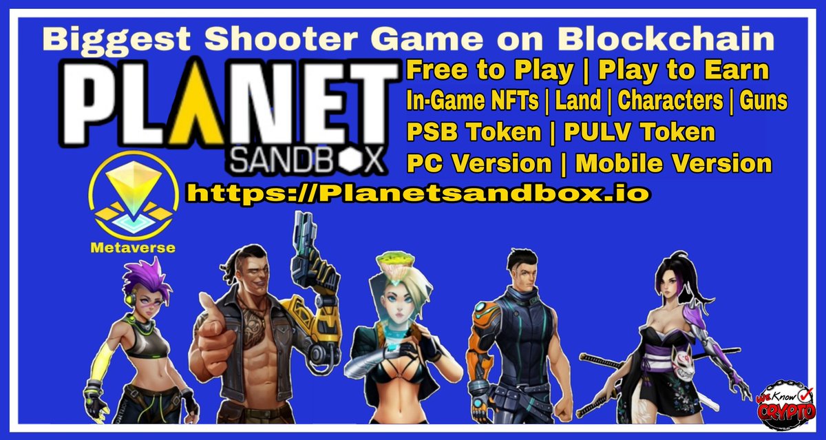 WeKnowCrypto_'s tweet photo. @greenlist_ Planet Sandbox is The Fortnite of Blockchain w/ NFT Guns, Playable Characters, Land @PlanetSandbox  #PSB #PlanetSandbox https://t.co/WC0W1NFecc