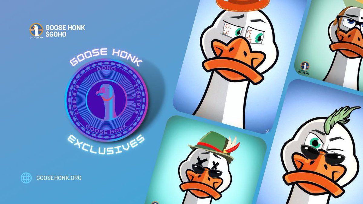 TheGoosies_BSC's tweet photo. Goose Honk Exclusives is launching soon🔥
✅Flock membership
✅#DAO voting access
✅10,000 unique #NFTs
✅To be featured on $GOHO marketplace
✅Collectible
✅More benefits TBA
https://t.co/czKleMPIVD
#nftcollector #nftcommunitty #nftart #NFTartists #NFTdrop #NFTcollection #NFT https://t.co/YtOaavnjNa