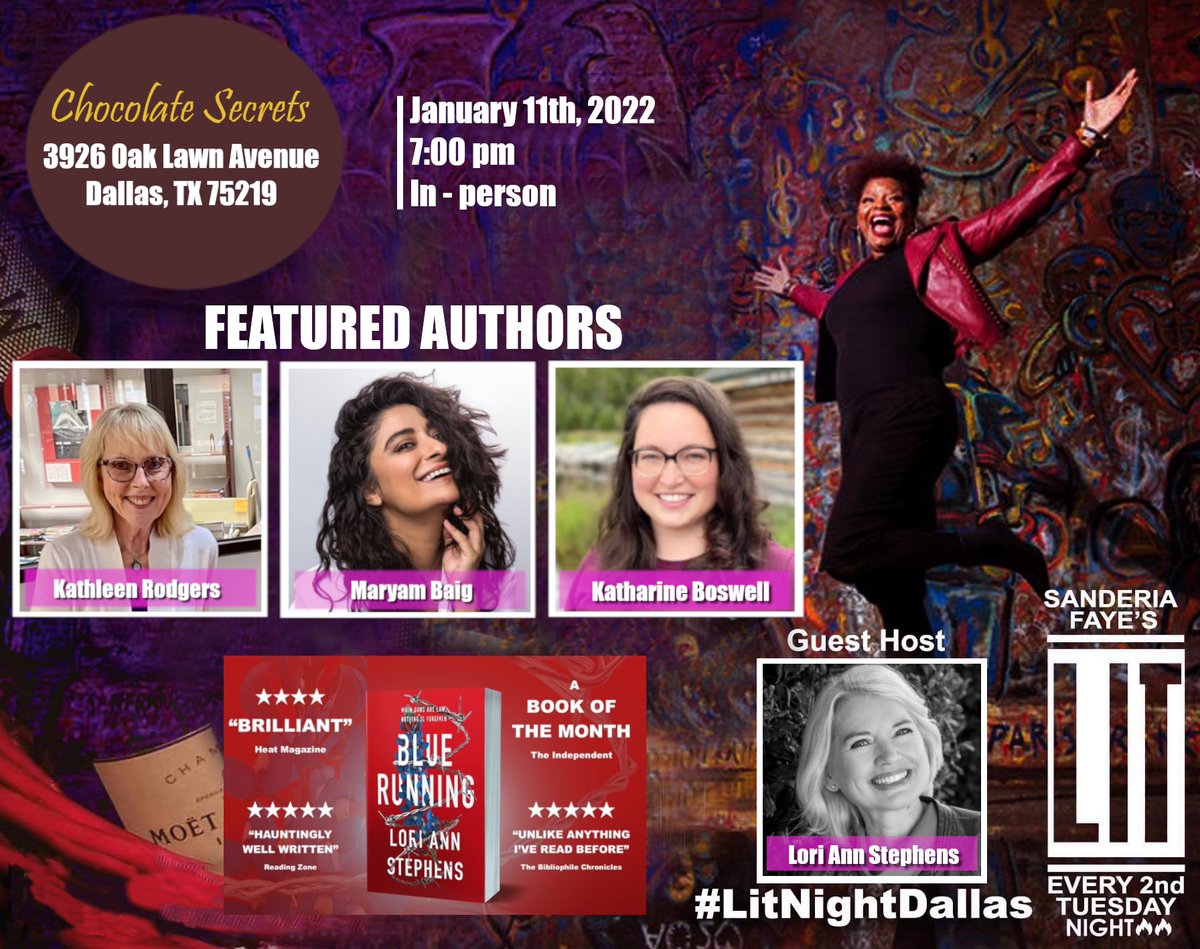 LitnightDallas's tweet photo. Literary Dallas, let’s support this event. Show your love❤️❤️❤️ in 2022. You’re going to love it!
We will be live on Facebook and zoom as well. 
Get your copy at https://t.co/S0daoPPkHX, and read along.

Join Zoom Meeting
https://t.co/y7yH9Uvd8X

Meeting ID: 991 9743 8909 https://t.co/Z5zwmlNfit