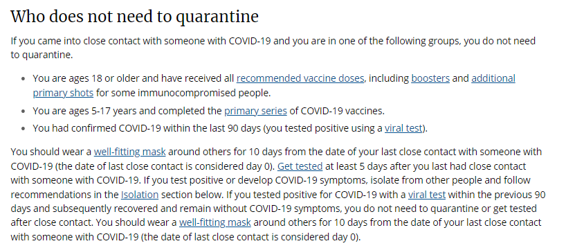 AWokeZombie's tweet photo. #US #COVID19 Looks like the CDC just declared everyone not boosted is now unvaxxed in their most recent 5 day Quarantine/Isolation guidance change. https://t.co/V8Q26kCIPI