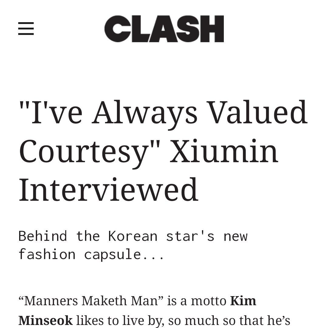 ElsaSquadPh_99's tweet photo. [UPDATE] 220105 #XIUMIN's interview from @ClashMagazine 

🖇️ https://t.co/9gzFTOrEL4

#시우민 #EXO @weareoneEXO https://t.co/Onx9z0g10M