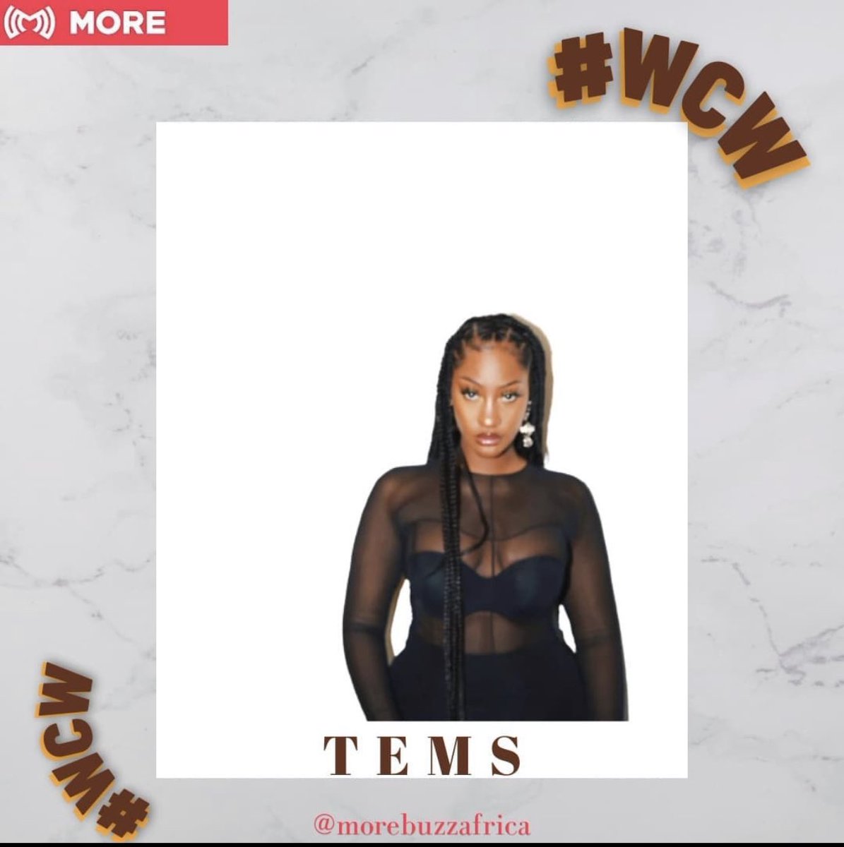 MOREBuzzAfrica's tweet photo. Our #WCW today is the Talented Nigerian artist and songwriter @temsbaby
.
Tems has no doubt become a sweetheart in the Music industry
.
If you love Tems drop a ❤️
.
#WomanCrush #Morebuzz #temsbaby https://t.co/yjqVTn8Y7c