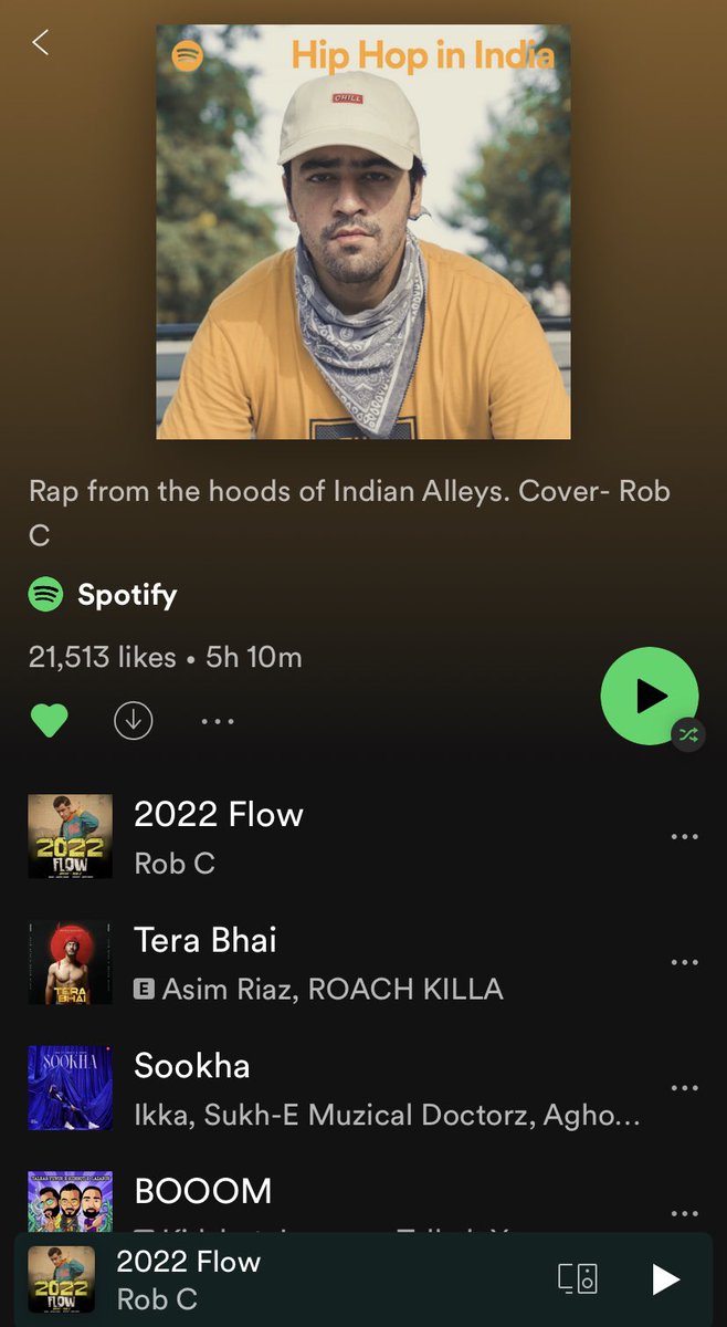 robcmusik's tweet image. Made it to the cover of @spotifyindia’s “Hip Hop in India” playlist 🙏 

Y’all ready for some new music? 

#spotify #howtorob #robc