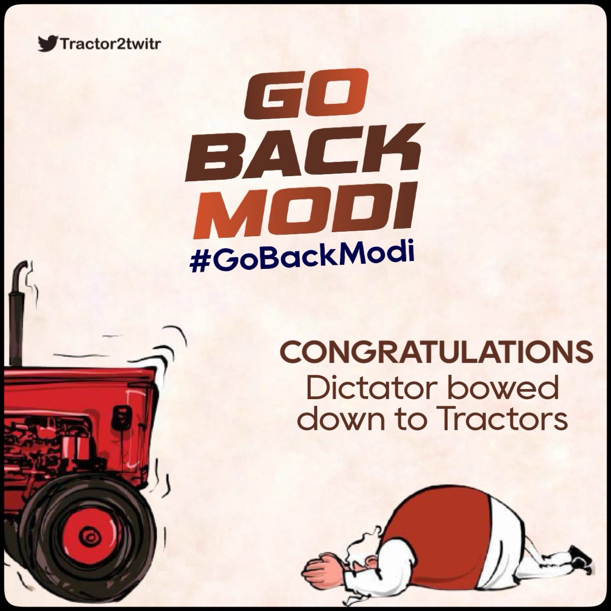 RT @Tractor2twitr: Power of people made powerful dictator to run away.

#GoBackModi https://t.co/LvRrQLql5W