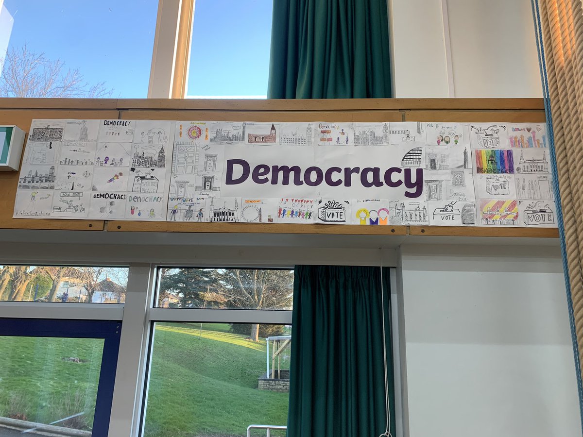 NewlaithesPS's tweet photo. Our brilliant banners created during #BigDrawDay are now up in the hall to celebrate our curriculum drivers: Democracy, Environment. Community, Diversity. These pictures don’t do them justice-they are fabulous. Thanks to all the staff involved with putting them together! https://t.co/Dr1fXHvvbz