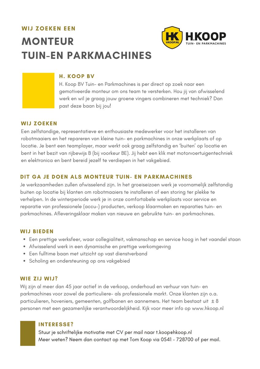 Wij zoeken een collega!