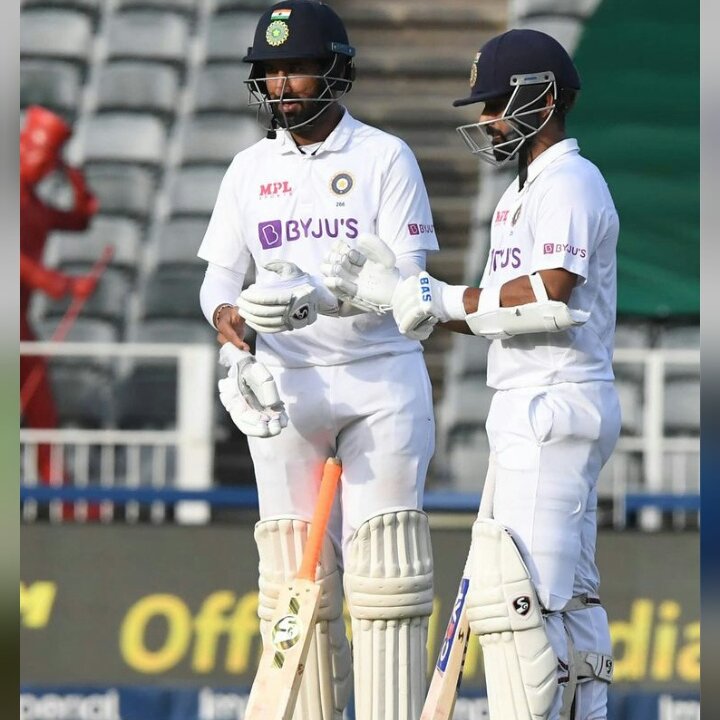 VarulChaturved5's tweet photo. Amidst all the criticism 
They Stood Tall 

When all the eyes were on them 
When they had their last chances 
They give It their All
Fairytale stuff man ⭐❤

#Pujara #Rahane
 #SAvIND https://t.co/LJuNpIfgUY