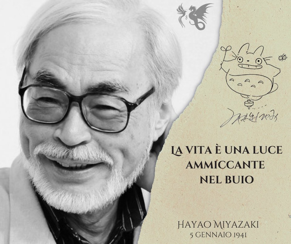 #AccaddeOggi 
Nasceva a Tokyo, nel 1941, Hayao #Miyazaki, fondatore dello #Studioghibli. Regista, sceneggiatore, animatore, fumettista e produttore cinematografico, è creatore dei classici di animazione giapponese più amati al mondo