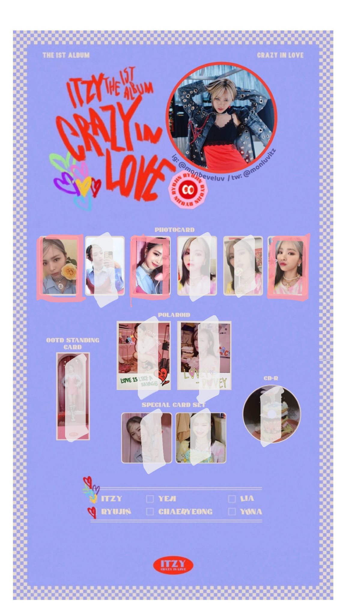 Itzy crazy グリーン in love トレカ チェリョン Itzy crazy グリーン in love トレカ チェリョン