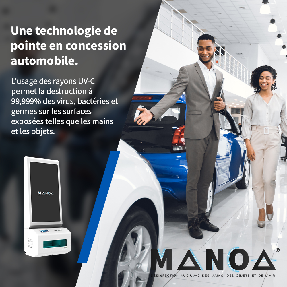 Pour protéger les clients de votre concession automobile contre tous types de virus, bactéries et microbes, installez le MANOA UVC, système de désinfection des mains et des objets.
💡En savoir plus ?
 📳Tél. : +33 (0)9 70 07 70 00 
 #sante #uvc  #virus #microbes