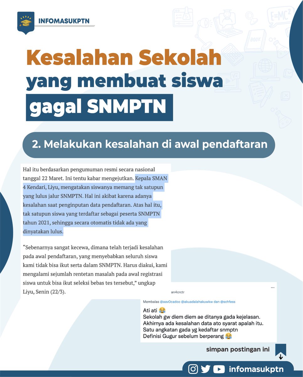 yourchance_ID's tweet photo. 2. Kesalahan di awal tahap pendaftaran  karena kelalaian sekolah

Duhh, hati hati pak/bu https://t.co/cTMhWsdg9O