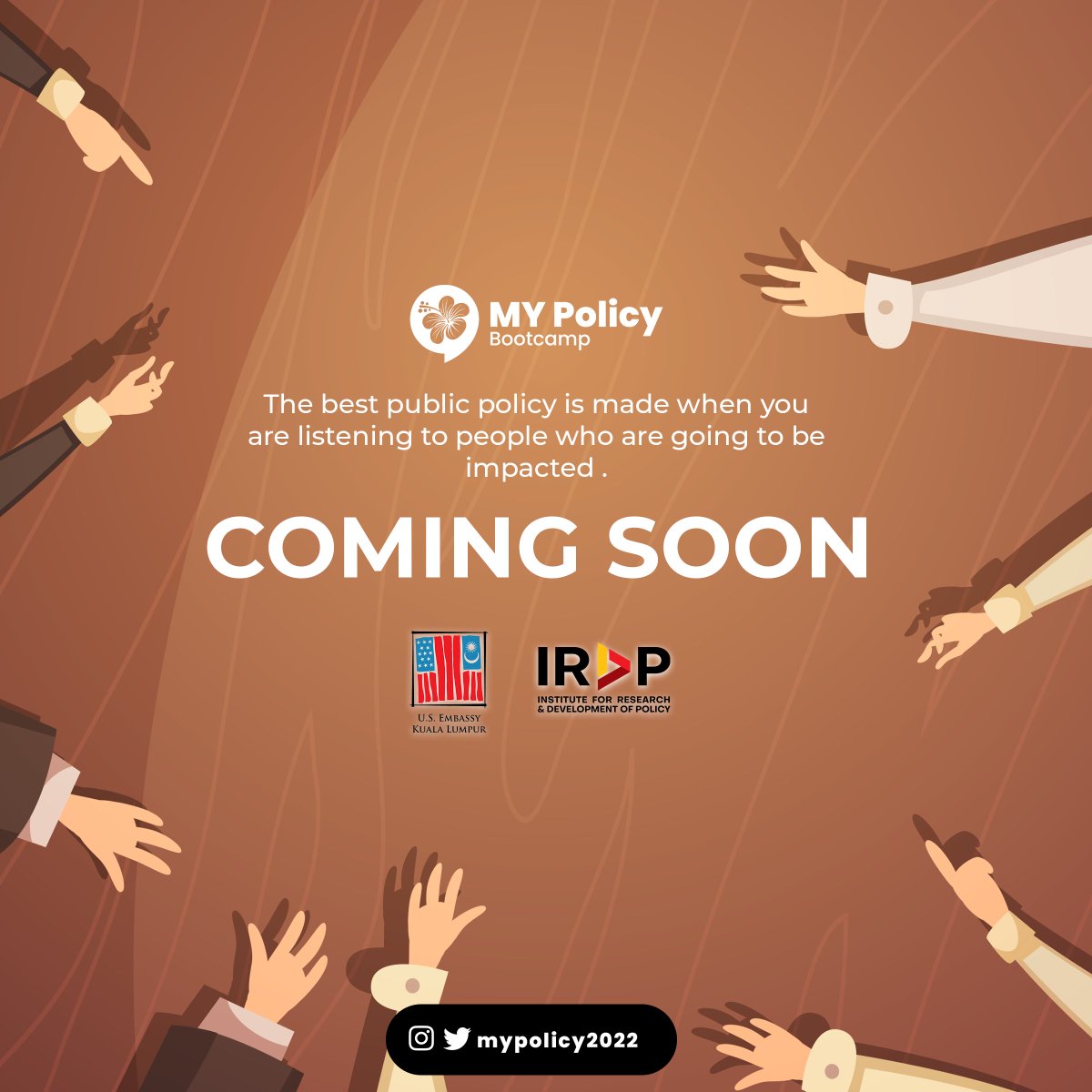 mypolicy2022's tweet photo. 'The best public policy is made when you are listening to people who are going to be impacted'
Mark the date, Policy Bootcamp is coming, Get ready to be changemakers.
#PolicyBootcamp #MyPolicyBootcamp #IRDP #changemakers https://t.co/jw3twp9a8C