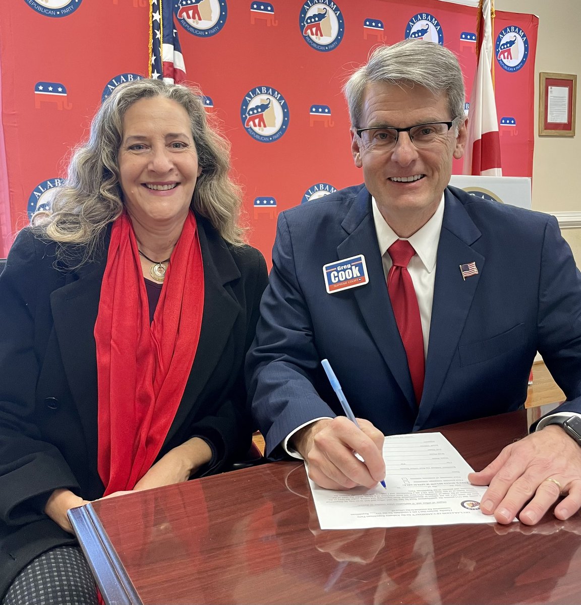 GregoryCook's tweet photo. This was an exciting morning! It was opening qualifying day for the Alabama Supreme Court. I want to thank so many people for making this possible. I have 5 more months. I promise I will work harder than anyone.
https://t.co/B9AnzrIMye 
#boringandpredictable
#algop
#cookforcourt https://t.co/2NywsBMbpf