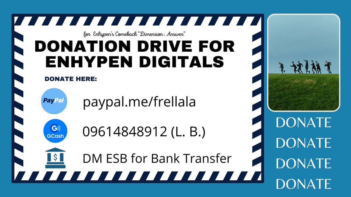 ‼️ DO NOT IGNORE ‼️

[📢 DONATION DRIVE]

ENGENE, we need to give everything at the 1st week of tracking! Let’s increase our funds before CB so if you have extras ⬇️

Kindly donate here:
📌 PayPal: paypal.me/frellala
📌 GCash: 09614848912 (Lalie B.)

‼️ HELP RT &amp; SPREAD ‼️