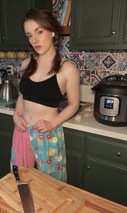 1 pic. Working on a little kitchen segment for my Onlyfans, and I was gonna call it “Cooking with Kate
