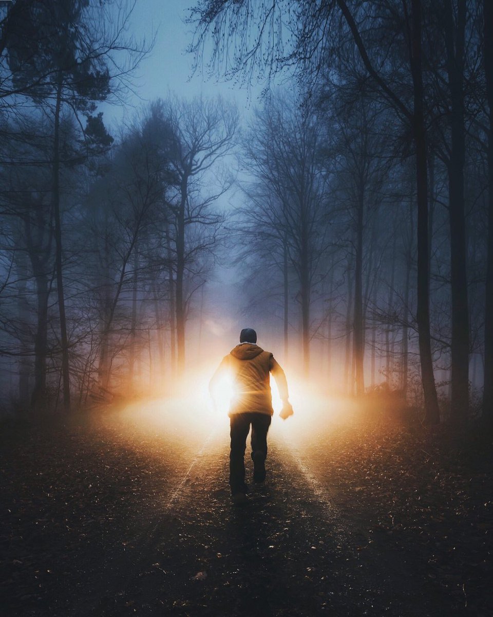 GM ✨ Kris and I playing with fog &amp; the headlights of my car. 👽 have a great day everyone!