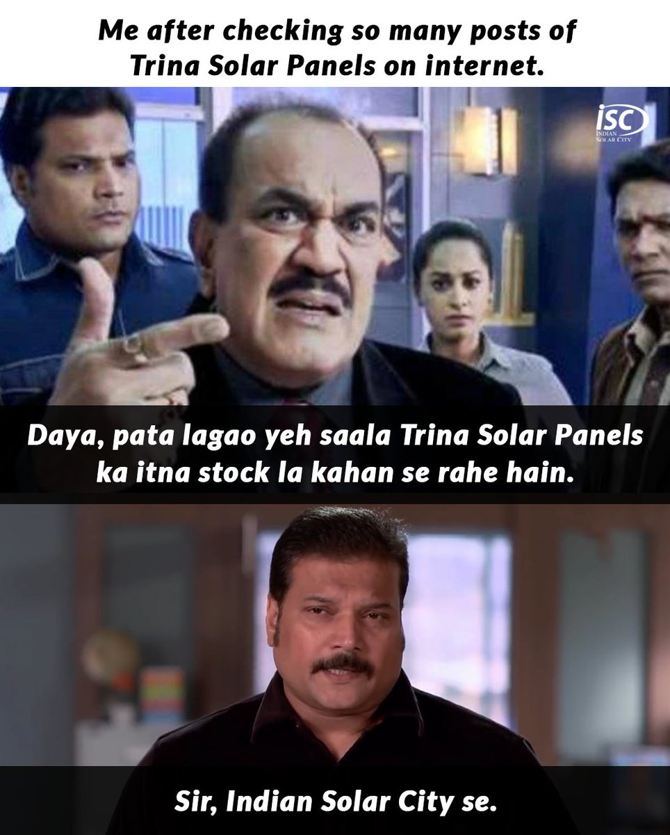 ISCCleantech's tweet photo. Me after checking so many posts of Trina Solar Panels on the internet.
#memes #cid #cidmemes https://t.co/hmqcB4LeBD