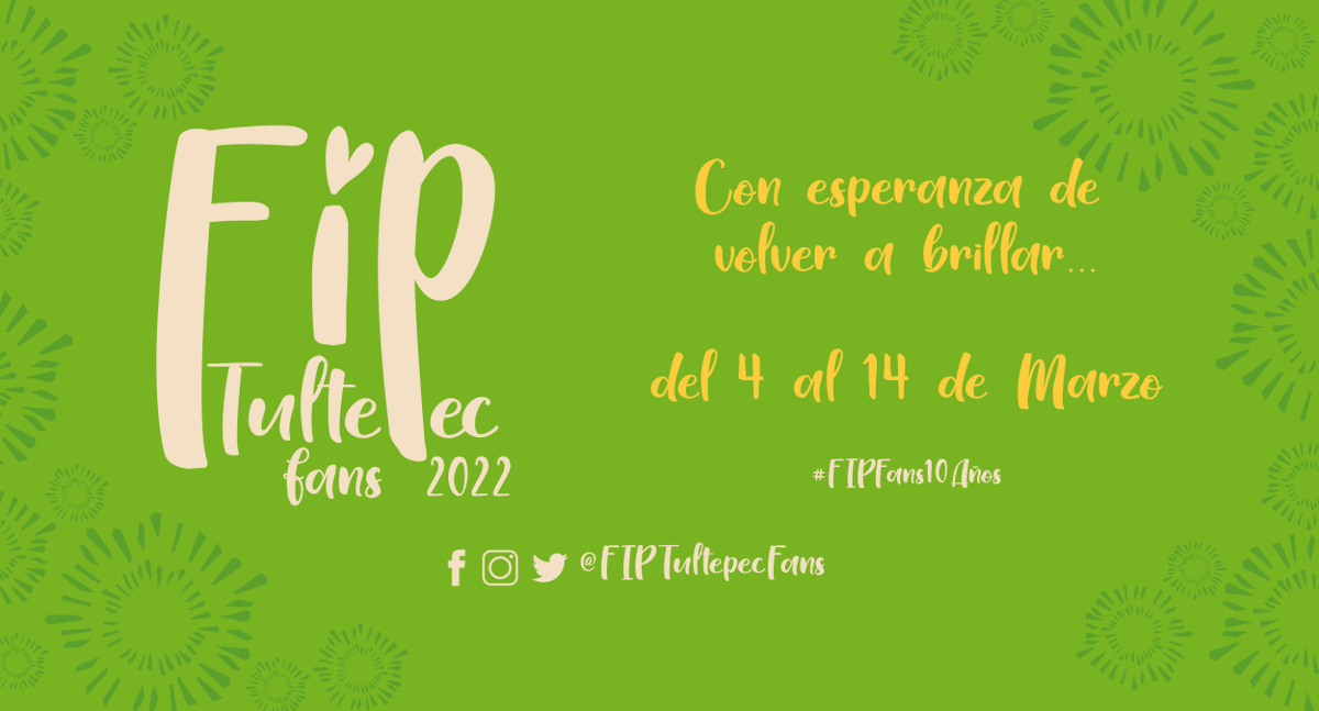 FIPTultepecFans's tweet photo. Con esperanza de volver a brillar.... del 4 al 14 de Marzo.

#FIPFans10Años https://t.co/MlYs5WLuJV
