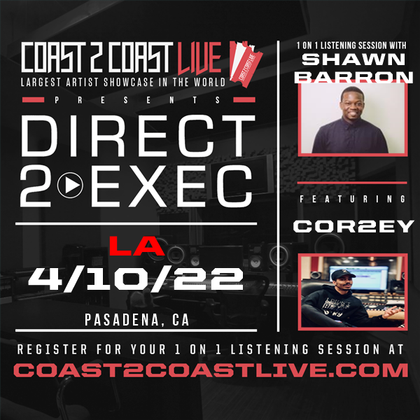 I'm performing at Direct 2 Exec Los Angeles 4/10/22 - A&amp;R at Motown/Capitol Records for a Major Label A&amp;R #Coast2Coast