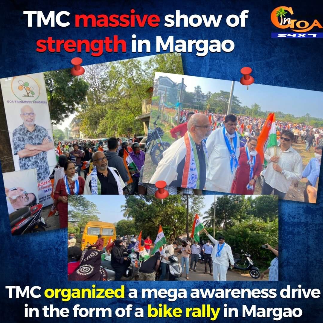 DidiFor_PM's tweet photo. MASSIVE SHOW OF STRENGTH FOR GOA TMC IN MARGAO
Over 500 supporters kicked off the event at Colmorod Ground, covering over 10 kms.
#DidiForGoa https://t.co/0IYsYvTmJd