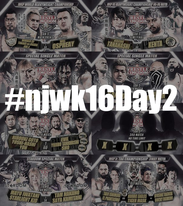 njpwglobal's tweet photo. It's nearly time for #njwk16day2!!

LIVE IN ENGLISH

NJPW World: https://t.co/O9QVBhcwmL

FITE: https://t.co/r50WvNS0cd

Let's trend worldwide again this evening! https://t.co/z74beV5kFi