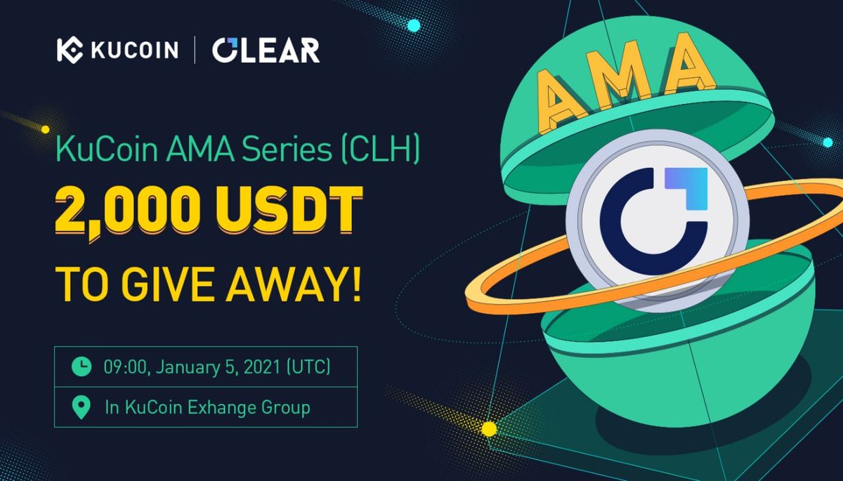 kucoincom's tweet photo. Join the #KuCoin AMA with @clear_dao $CLH, 2,000 $USDT to Give Away!

⏰ Date: 09:00 am on January 5, 2022 (UTC)
📍 AMA Venue: https://t.co/tGuGCYH5DI
💰 Total Rewards: 2,000 USDT

Read More: https://t.co/ZlrIDPkZcc

#KuCoinSpotlight #KuCoinAMA https://t.co/xYUs2GfgL8