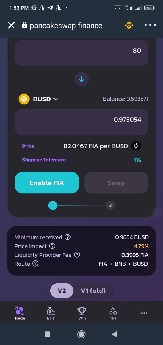 NFTdotid's tweet photo. @FiaProtocol SCAM ALLERT !!!

Fake project price on finebox and pancacakeswap different lol
What are you doing dev,try to cheat or what?
I try swap with little amount
in finebox with 80 tokens should be sold at a price $58
But when you go at pancakeswap price so cheap,WTF going on in here https://t.co/Av2y9o5nZ5